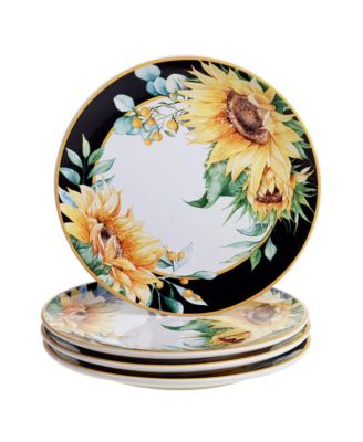 Certified International - Sunflower Fields 4-Pc. Dinner Plates