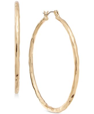 Style & Co - Medium Hammered Hoop Earrings, 2"