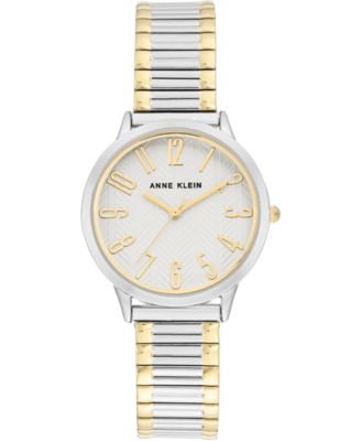 Anne Klein - Women's Two-Tone Stainless Steel Stretch Bracelet Watch 34mm