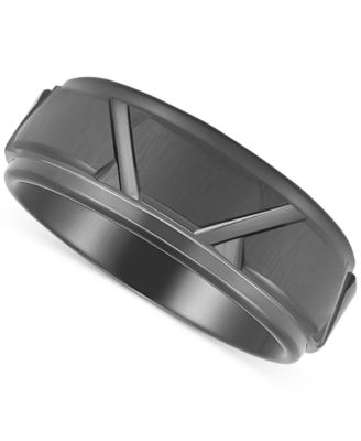 Macy's Brand - Men's Geometric Band in Black Ion-Plated Tantalum