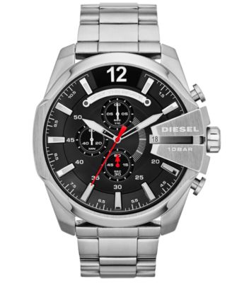 Diesel - Watch, Men's Chronograph Mega Chief Stainless Steel Bracelet 59x51mm DZ4308