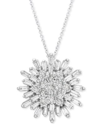 Wrapped in Love - Diamond Starburst 20" Pendant Necklace (1-1/2 ct. t.w.) in 14k White Gold