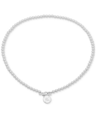 Lauren Ralph Lauren - Padlock Clasp Beaded 17" Statement Necklace in Sterling Silver