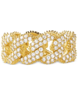 Michael Kors - Gold-Tone Sterling Silver Cubic Zirconia Link Statement Ring