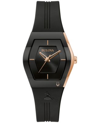 Bulova - Women's Latin Grammy Black Silicone Strap Watch 30.5mm