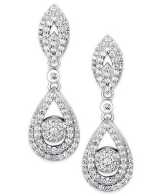Wrapped in Love - Diamond Dangling Drop Earrings in 14k White Gold or 14k Yellow Gold (1 ct. t.w.)