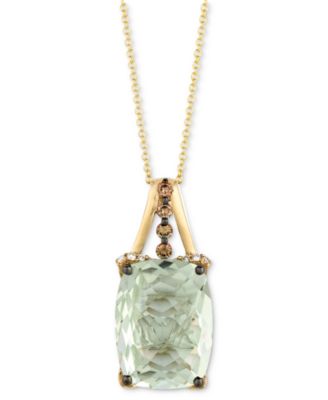 Le Vian - Mint Julep Quartz (9-3/4 ct. t.w.) & Diamond (1/3 c.t t.w.) 18" Pendant Necklace in 14k Gold