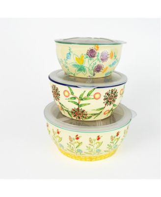Euro Ceramica - Ella 3 Piece Storage Bowl Set