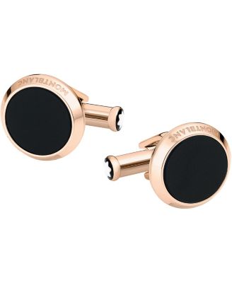 Montblanc - Men's Meisterst&uuml;ck Red-Gold Stainless Steel and Onyx Inlay Cuff Links