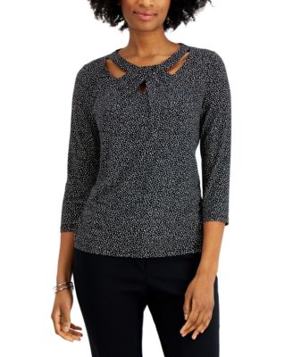 Kasper - Printed Twist-Neck Top