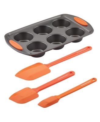 Rachael Ray - Yum-o! Bakeware Oven Lovin' Nonstick Muffin and Cupcake Making Set, 4-Pc., Orange