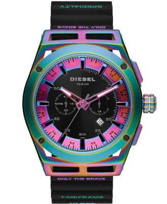 Diesel - Men's Timeframe Chronograph Black Silicone Strap Watch 48mm