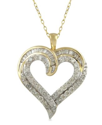 Macy's Brand - Diamond Heart Pendant (1.ct. t.w.) in 10K Yellow Gold
