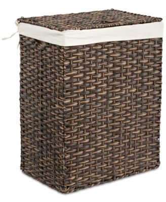 Seville Classics - Foldable Rectangular Laundry Hamper with Lid & Canvas Liner