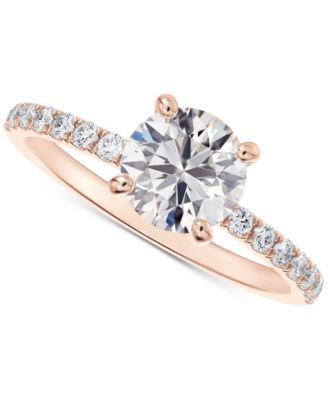 De Beers Forevermark - Diamond Solitaire Round-Cut Pav&eacute; Engagement Ring (3/4 ct. t.w.)