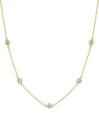 Giani Bernini - Cubic Zirconia Statement Necklace in Gold-Plated Sterling Silver, 16" + 2" extender