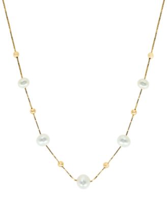 EFFY Collection - Cultured Freshwater Pearl (5mm-6-1/2mm) 18" Statement Necklace in 14k Gold