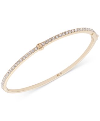 Lauren Ralph Lauren - Gold-Tone Pav&eacute; Thin Bangle Bracelet
