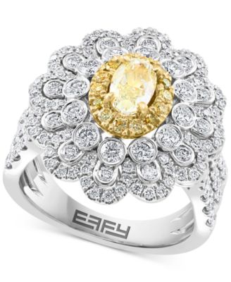 EFFY Collection - Yellow Diamond (7/8 ct. t.w.) & White Diamond (1-1/3 ct. t.w.) Ring in 18k Two-Tone Gold