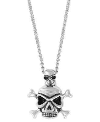 EFFY Collection - Men's Skull & Crossbones 20" Pendant Necklace in Sterling Silver