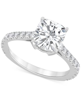 Badgley Mischka - Certified Lab Grown Diamond Cushion-Cut Engagement Ring (2-1/2 ct. t.w.) in 14k White Gold