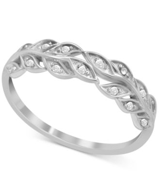 Macy's Brand - Diamond Leaf Band (1/10 ct. t.w.) in Sterling Silver