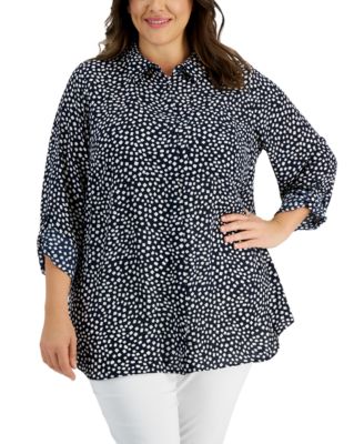 Alfani - Plus Size Printed Utility Tunic