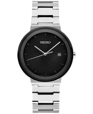 Seiko - Men's Essentials Stainless Steel Bracelet Watch 41mm