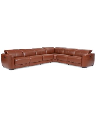 Macy's Brand - Lexanna 6-Pc. Leather Sectional with 2 Power Motion Recliners