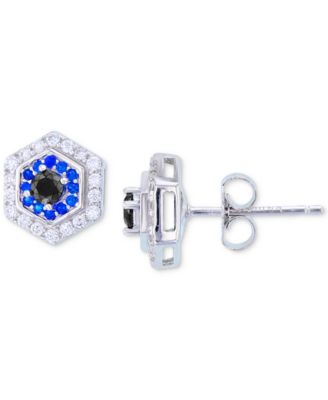Macy's - Cubic Zirconia Evil Eye Stud Earrings in Sterling Silver