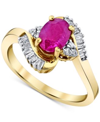 Macy's Brand - Ruby (1 ct. t.w.) & Diamond (1/5 ct. t.w.) Ring in 10k Gold
