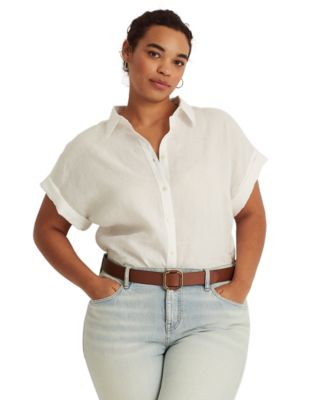 Lauren Ralph Lauren - Plus Size Linen Dolman Sleeve Top