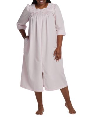Miss Elaine - Plus Size Long Zipper Robe