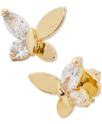 kate spade new york - Gold-Tone Cubic Zirconia Butterfly Stud Earrings