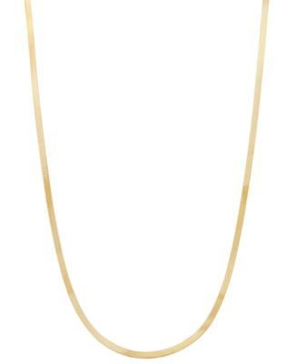 Macy's Brand - Herringbone Link Chain Necklace in 10k Gold, 16" + 2" extender