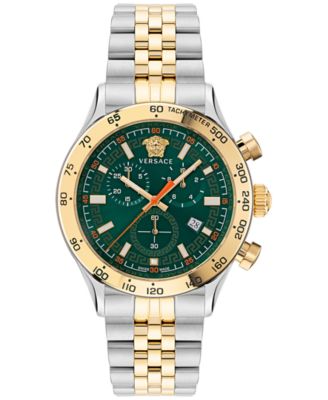 Versace - Men's Swiss Chronograph Hellenyium Two Tone Bracelet Watch 44mm
