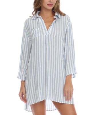 Raviya - Women's Striped Swim Cover-Up Tunic