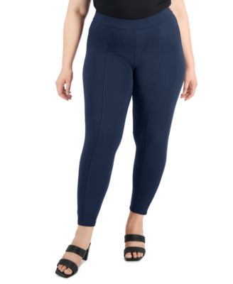 Style & Co - Plus Size Pont&eacute;-Knit Pull-On Pants