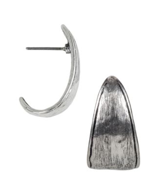 Patricia Nash - Silver-Tone Hammered J-Hoop Earrings