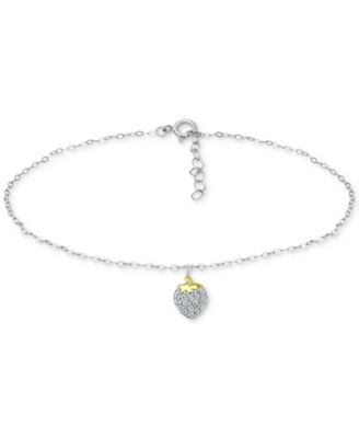 Giani Bernini - Cubic Zirconia Strawberry Charm Ankle Bracelet