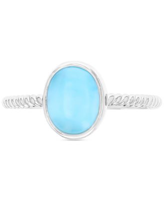 Macy's Brand - Larimar Oval Ring in Sterling Silver