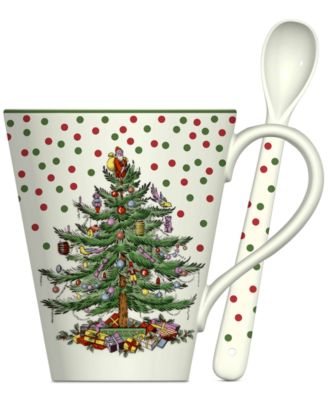 Spode - Polka Dot Mug & Spoon Set