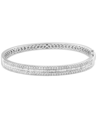 EFFY Collection - Diamond Round & Baguette Bangle Bracelet (2-3/8 ct. t.w.) in 18k White Gold