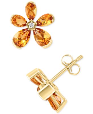 EFFY Collection - Citrine (2-3/4 ct. t.w.) & Diamond Accent Flower Stud Earrings in 14k Gold