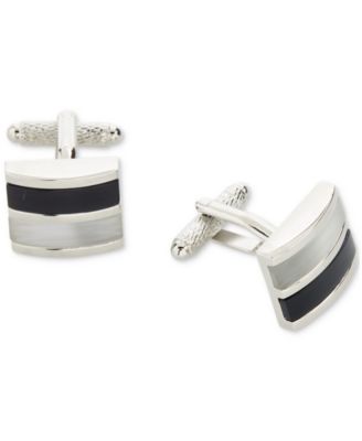 Perry Ellis Portfolio - Men's Black Stripe Cufflinks