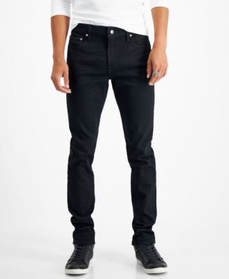 GUESS - Men's Slim-Fit Tapered Low-Rise Stretch Jeans in Smokesack Black