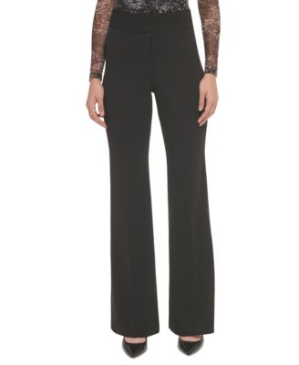 DKNY - Polished High Waist Wide Leg Trousers