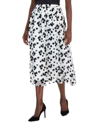 Anne Klein - Women's Printed Pull-On Shirred-Waist Skirt