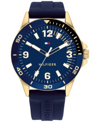 Tommy Hilfiger - Men's Blue Silicone Strap Watch 44mm