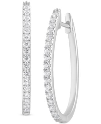 Forever Grown Diamonds - Lab-Created Diamond Medium Hoop Earrings (1/2 ct. t.w.) in Sterling Silver
